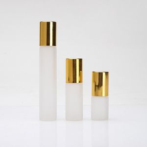 10ml 5ml 3ml Perfume Roll On Glass Bottle Frosted Clear con bola de metal Roller Viales de aceite esencial dh8607