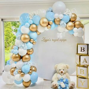Other Event Party Supplies Blue Silver Metal Balloon Garland Arch Wedding Birthday Balloons Decoration Birthday Party Latex Balloons for kids Baby Shower 230523