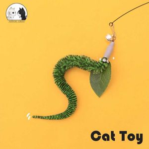 Caterpillar Cat Toys Cat Toy Set Cat Feather Teaser Wand Toy For Kitten Cat Dog Plush Worms Interactive Training Spela Stick Pet Toy G230520