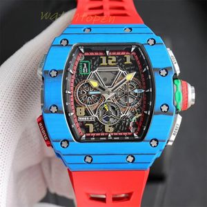 2023New Men's Watch RM65-01 Series hela automatisk mekanisk rörelse 40x50x16mm Luminous Dial Hands Rubber/Nylon Strap/Folding Buckle