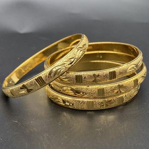 Bangle 8mm 4st/partier Israel Bangles for Women Europe Gold Bangles Ramadan Mellanöstern bröllop smycken Arabia African Indian Armband