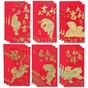 Gift Wrap 36 Pcs Year The Tiger Red Decor Envelope Purse Ceremony Packet Traditional Pocket Paper Decorative Packets