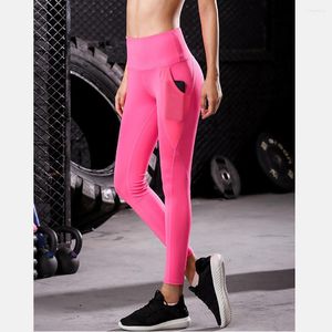 Aktive Hosen Activewear Damen Fitnesshose Netztaschen Yoga Laufen Training Tight Stretch Schnelltrocknende Sport-Leggings Bekleidung