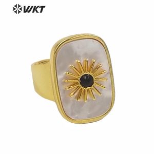 Anelli WTR364 Splendido anello di pietra di pietra in oro quadra