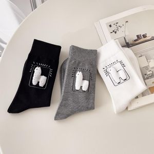 Men's Socks Cartoon Alpaca Men's Funny Casual Sports Male Cotton Fashion Breathable Harajuku Hiphop