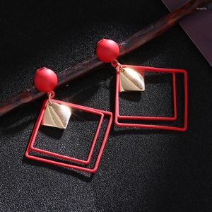 Stud Earrings Individual Character Red Earring Korean Edition INS Web Celebrity Style Temperament Small Public Prevent Allergy Joker G