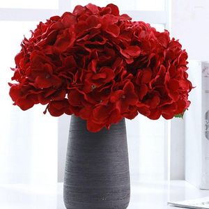 Decorative Flowers 5 Heads Mallorca Hydrangea Bundles Simulated Flower Wedding Hall Decoration Home Arch Door Path Wall