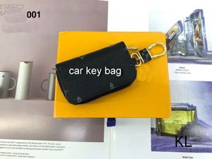 Läderväska nyckelringar bilnycklar hållare nyckelringar svart rutiga bruna blomma plånböcker påsar pendel nyckelar charms för män kvinnor gåvor bil nyckelväskor