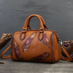 Borse da sera Borsa da donna in pelle goffrata con piume Borsa per il tempo libero Moda Borsa a tracolla per cuscino