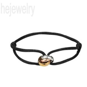 Plated rose gold ring blue bracelet multicolor chains trinity bracelets red rope women hand made wrist accessories diy bracelet trend weave knots friendship F23