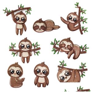 Sewing Notions Tools Sloth Embroideredes Cute Animal Iron On Applique Repair Diy Crafts Gifts For Kids Clothing Jacket Backpack Sh Dhjwr