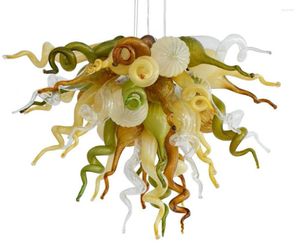 Lâmpadas pendentes Made Made Brown Art Decor Lamp colorido Dale Chihuly Style Glass Candelier