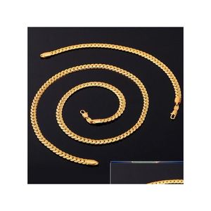 Bracelet Necklace New Trendy 18K Stamp Set Men Jewelry Wholesale Real Gold Plated Chain African Sets S374 Factory Price Ex Dhgarden Dhtux