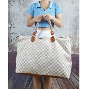 High-End Weekend Excursion Bag American Chessboard Plaid Handbag China Export Bags Wholesale