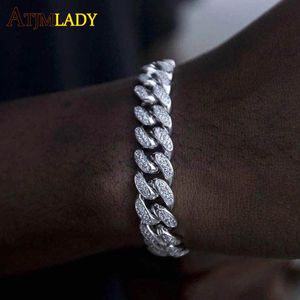 Necklaces high quality bling 5A cubic zirconia CZ full paved cuban link chain bracelet for men iced out hip hop Rock cool boy jewelry