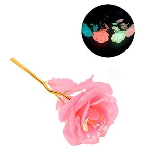 Bomboniera Festa degli insegnanti Regalo Singola rosa luminosa Fiori Romantico Fiore eterno in lamina d'oro Compleanno creativo Regali del Ringraziamento Dr Dhprc