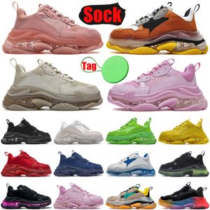 Designer-Schuhe Triple S klare Sohle für Männer Frauen lässige Plateau-Sneaker schwarz weiß Herren-Trainer-Schuh Luxus Plate-forme Promotion