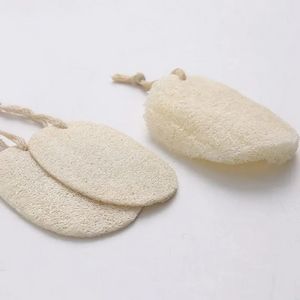 100pcs cuscinetti esfolianti per il corpo in spugna di luffa naturale da bagno con corda di cotone appesa per uso domestico G0523