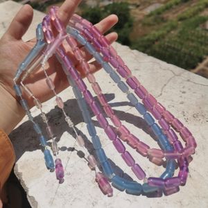 Braccialetti Gioielli con ciondoli rosario musulmano Possono cambiare colore al sole Resina Tesbih Cilindro 9 * 16mm 33 Perline di preghiera islamiche Tasbih