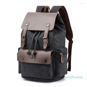 Designer -Backpack Fashion Canvas Bag män stor kapacitet kostym 17 tum bärbar dator läder täcker resor ryggstuga student bokväska 2023