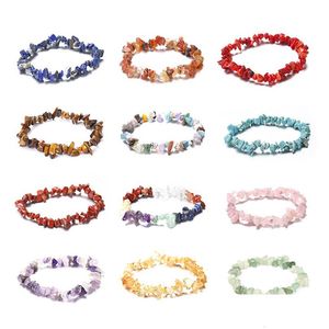Beaded Natural Crystal Stone Bracelet Crushed Bracelets Palm Reiki Healing Gemstone Braided Creative Gift Drop Delivery Jewelry Dhirg