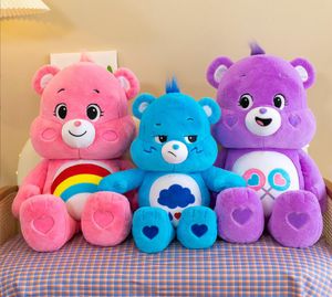 27 cm New Kawaii Rainbow Bear Plush Toy Fluffy fylld plysch doll nallebjörnfestival presentdocka sovande leksaker 5 färger