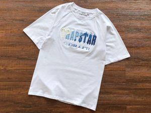 Trapstar Mens 티셔츠 및 반바지 캐주얼 패션 자수 반바지 세트 슬리브 탑 레터 코튼 S-XL