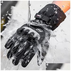 Motorcycle Gloves Waterproof Warm Touch Sn Motorcycles Cycling Riding Tactical Antifall Offroad Thickened Long Men Women Glove Drop Dhued