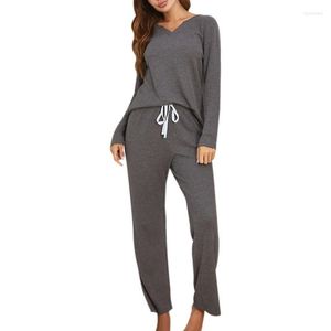 Pijamas de cor sólida para mulheres do sono feminino