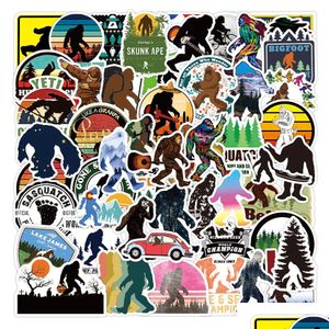 Autoaufkleber 50 Stück Bigfoot Outdoor Natur Vinyls Skate Zubehör für Skateboard Laptop Lage Fahrrad Motorrad Telefon Aufkleber Party Dhg4O