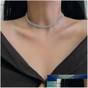 Chokers Bridal Fashion Crystal Rhinestone Choker Necklace Women Accessories Tennis Chain Jewelry Luxurious Femme 044 Dhgarden Dhbt2