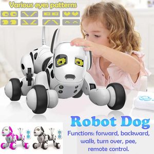 ألعاب الحيوانات الأليفة الإلكترونية الكلب الروبوت الذكي 2.4G اللاسلكي التحكم عن بُعد التحكم الذكي المشي في الرقص الروبوت الكلاب التعليمية.