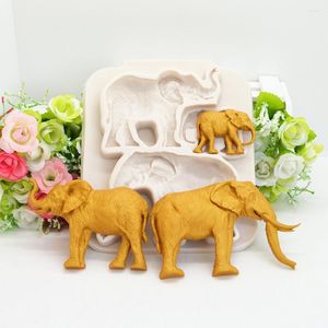 Bakning formar silikon kaka mögel prärie djur elefant för diy fondant chokladharts mögel dekorera verktyg tillbehör