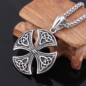 Pendant Necklaces Mens Boys Silver Black Celtic Knot Magic With Stainless Steel Necklace Chain Jewelry