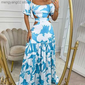 Freizeitkleider Frühling 2023 Damen-Druck, eleganter und eleganter Stil, großes Swing-Kleid T230524