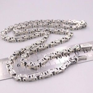 Kedjor rekommenderar Real 925 Sterling Silver 5mm Square Sutra Link Chain Necklace 25.6 tum