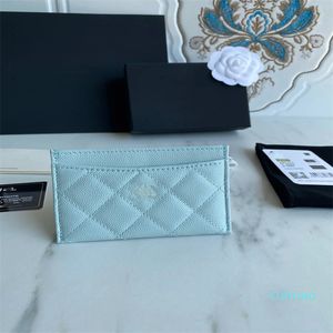 2023-Men's and women's general designer small sweet classic really pickup package caviar leather sheepskin ling double card bag men and women general card holder