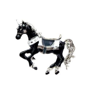 CINDY XIANG Enamel Unicorn Brooches for Women Fashion Animal Horse Pin Elegant Party Coat Accessories Drop Shipping Gift