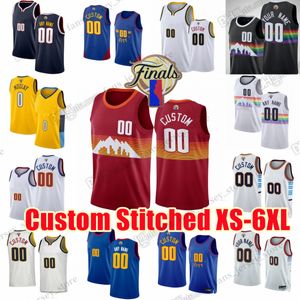 Niestandardowe 2023 Patch Jokic Jamal Murray Basketball Jerseys Aaron Gordon Christian Braun Peyton Watson Bruce Brown Thomas Gillespie Jackson zszył koszulkę