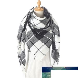 Scarves Designer Knitted Spring Winter Women Scarf Plaid Warm Cashmere Shawls Luxury Brand Neck Bandana Pashmina Lady Wrap F Dhgarden Dhref