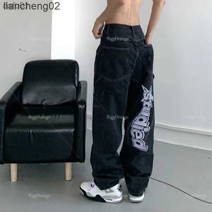 Men's Jeans Men's Jeans Best Sellers Retro Embroidery Jeans Streetwear Baggy Slouchy Jeans Clothes Men Y2k High Quality Loose Straight Wide Leg Pants W0223 L230520