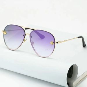 Verfärbungssonnenbrille Damen Metallbienensonnenbrille für Herren Schutzbrille Damen Designerbrille Herren neuer Stil Strandbrille mit Box Vintage Sonnenbrille