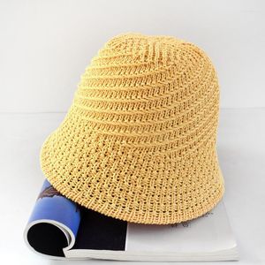 Berets Fisherman's Hat Female Korean Version Sweet Soft Sister Net Red With Pot Summer Cotton Bow Sun T