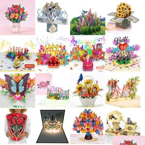 Greeting Cards Birthday Card Musical With Light And Music Blowable 3D Popup For Women Plays Hit Song Happy Drop Delivery Amswj Home Dhv9Q