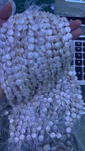 Crystal 1112mm Grade AAA Cultured Coin Freshwater Pearl Beads White Loose Pearl Beads for Jewelry Making Necklace 1415 Inch Strand