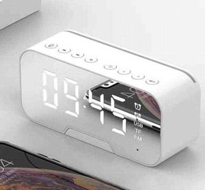 Portable Mirror LED Alarm Clock Wireless 50 Bluetooth FM Radio Music Player Electronic Digital Table Clock med dubbelt larmläge 25258396