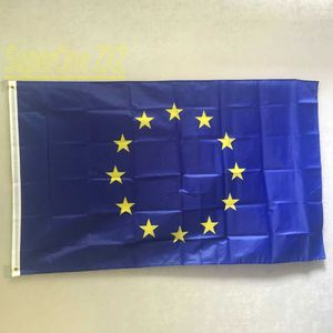 Bannerflaggor ZXZ gratis frakt EU -flagga 90x150cm 100% polyester EU Europeiska Europeiska unionens flaggbanner Europa för dekoration G230524