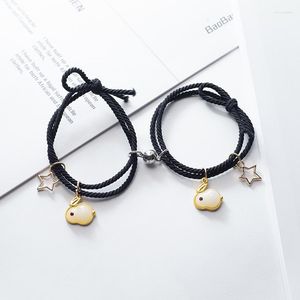 Bracelets de charme casal romântico Magnetic Atraindo para mulheres homens 2 PCS Cute Animal Pinglelet Bracelet Friendship Jewelry Gifts