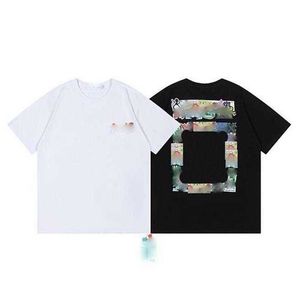 Offies Mens T-shirts Designer Luxurys kläder och Tees Man Street Graffiti Shirt Sweatsoff White Size