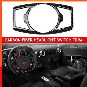 New Latest 1pcs Carbon Fiber Headlight Switch Trim Decor Cover for Ford Mustang 2015 2016 2017 2018 2019 2020 Car Styling Accessories